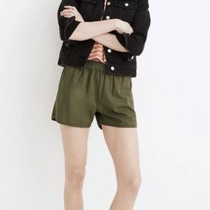 Madewell green pull on shorts